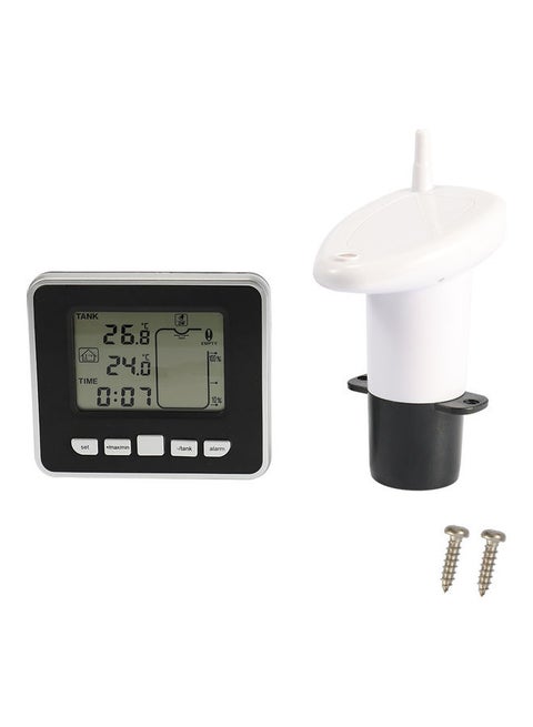 Ultrasonic Water Tank Liquid Depth Level Meter With LCD Display White/Black 16.5x10.5x11cm