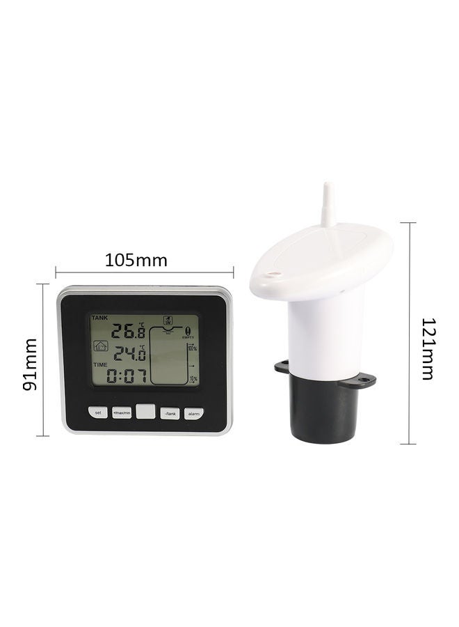 Ultrasonic Water Tank Liquid Depth Level Meter With LCD Display White/Black 16.5x10.5x11cm
