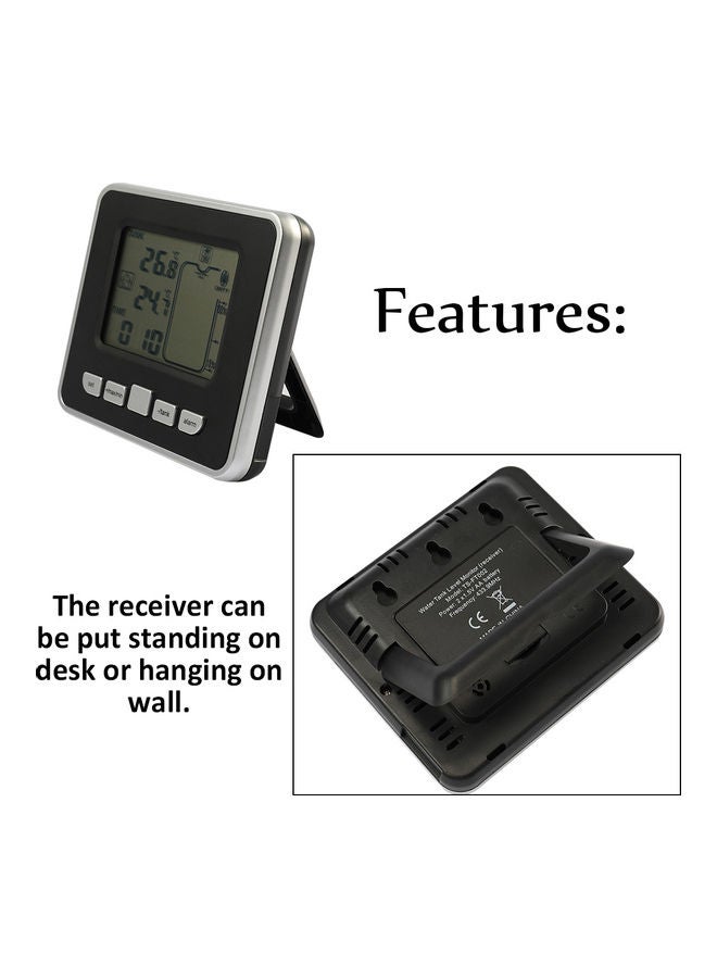 Ultrasonic Water Tank Liquid Depth Level Meter With LCD Display White/Black 16.5x10.5x11cm