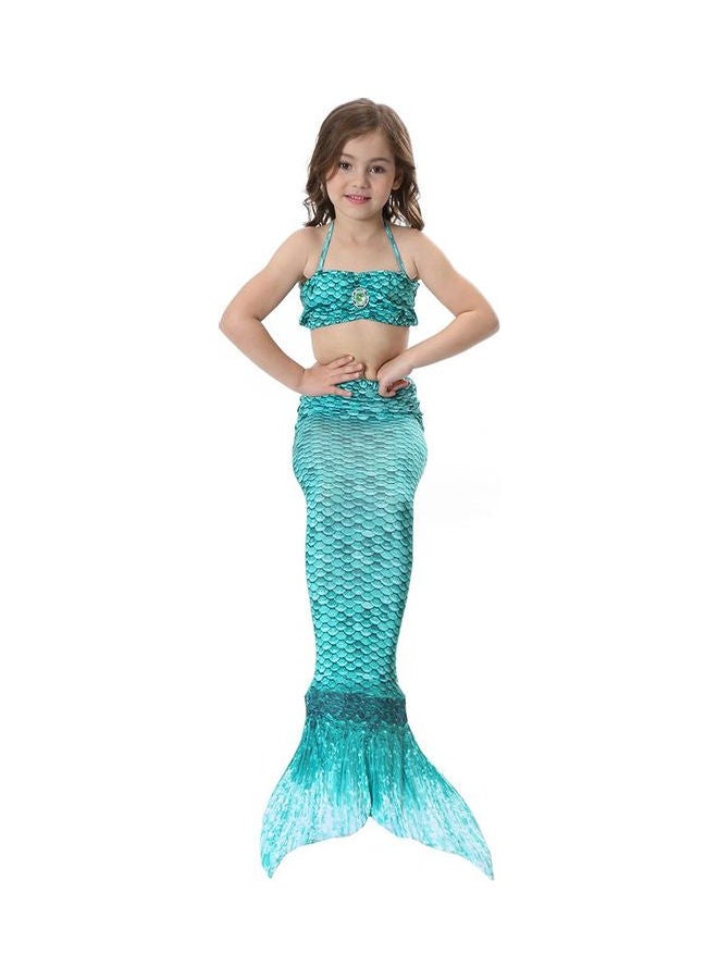 Children's Mermaid Tail Swimsuit Blue - Image 2