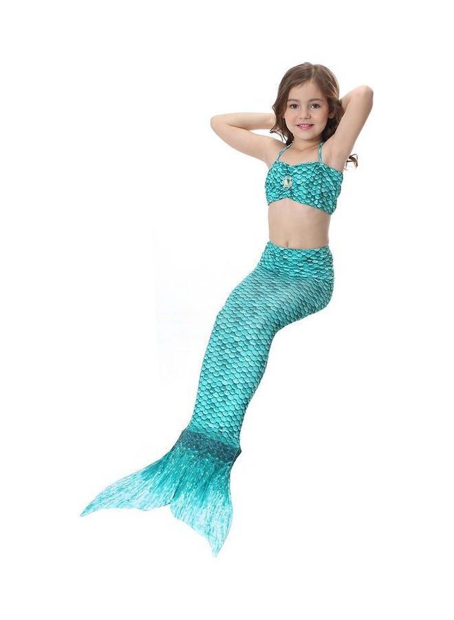 Children's Mermaid Tail Swimsuit Blue - Image 3