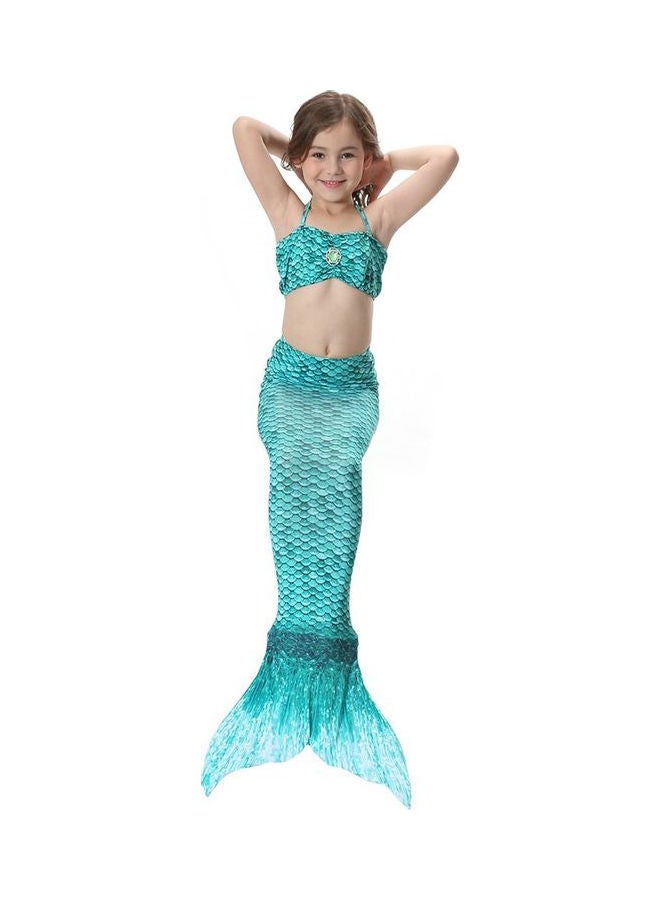 Children's Mermaid Tail Swimsuit Blue - Image 4