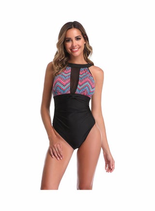 One-Piece Printed Padded Conservative Swimsuit Multicolour - v1611931658/N43838910V_1