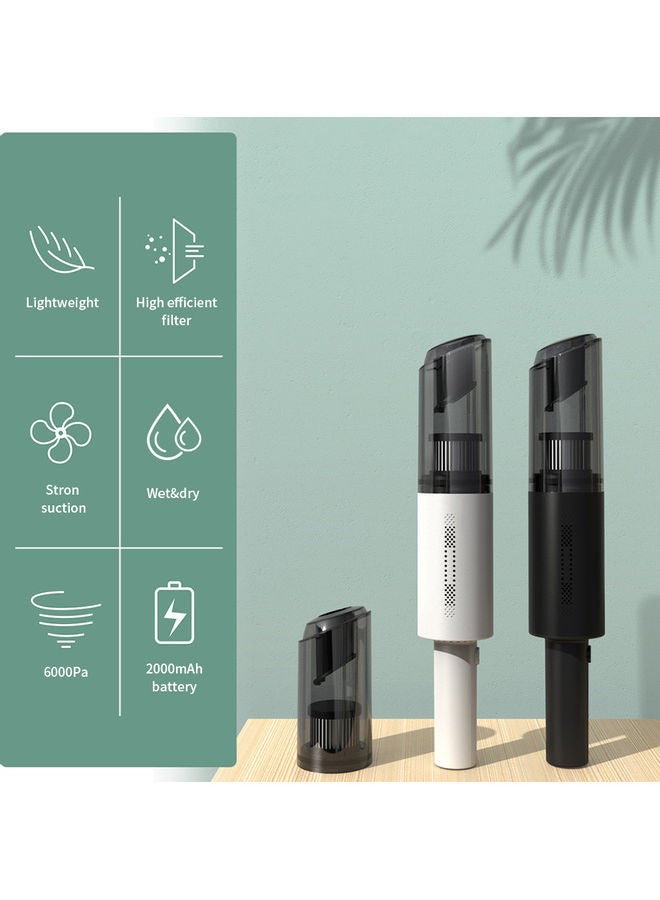 مكنسة كهربائية محمولة للسيارة 120 W 78W-1 أبيض/ أسود - Image 2