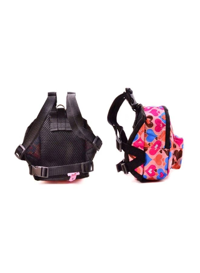 OUTAD Heart Printed Pet Backpack With Leash Pink/Blue/Brown Syard  - Image 2