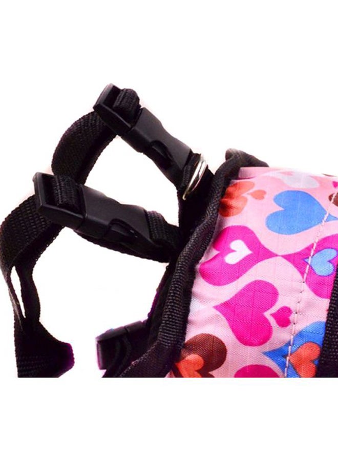 OUTAD Heart Printed Pet Backpack With Leash Pink/Blue/Brown Syard  - Image 4