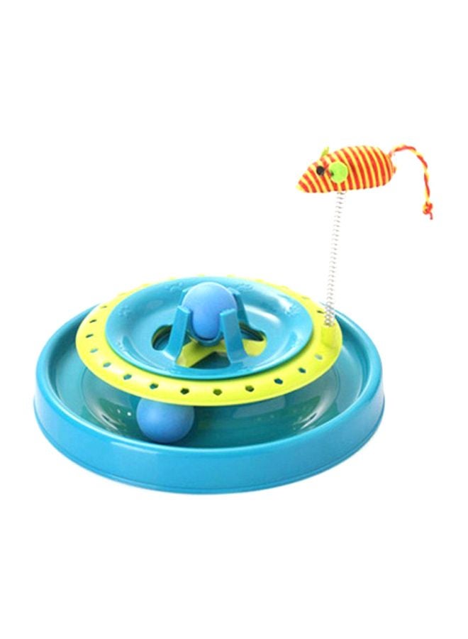 أوتاد لعبة القرص الدوار التفاعلية المزودة بنابض أزرق/أصفر 25.3x20.6x20.6سم - Image 1