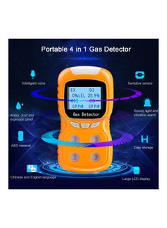 Generic 4-Gas Monitor Meter Tester Analyzer Orange 21.00x8.20x16.50cm  - Image 2