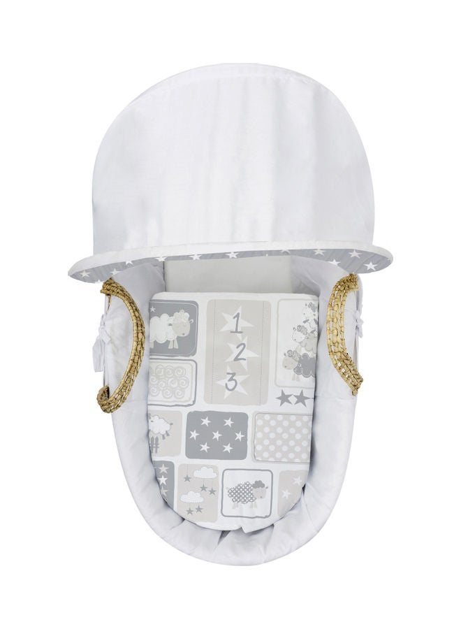 Kinder Valley Three Little Sheep Palm Design Moses Basket With Folding Stand - Image 3