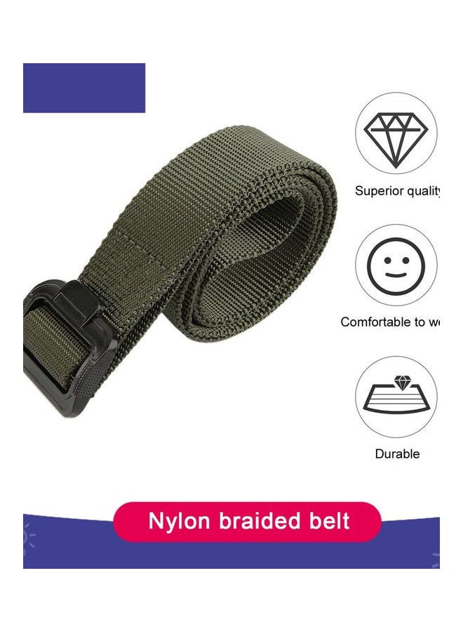 Wide Strap Braided Belt Army Green - Image 2