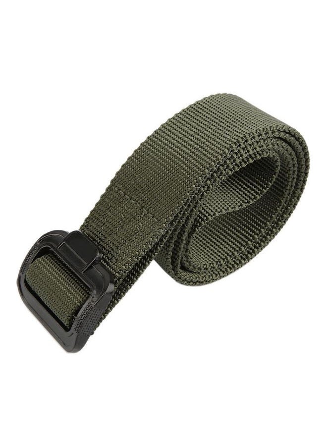 Wide Strap Braided Belt Army Green - Image 1