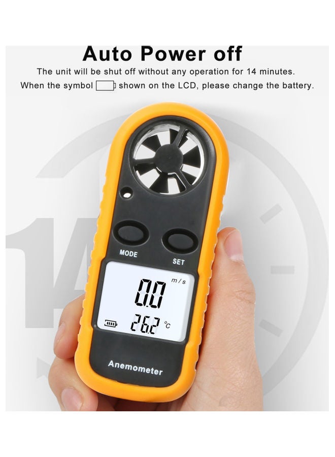 Generic - Handheld Wind Speed Meter Air Flow Thermometer With LCD Backlight Multicolour 18.00*4.80*15.00cm - Image 1