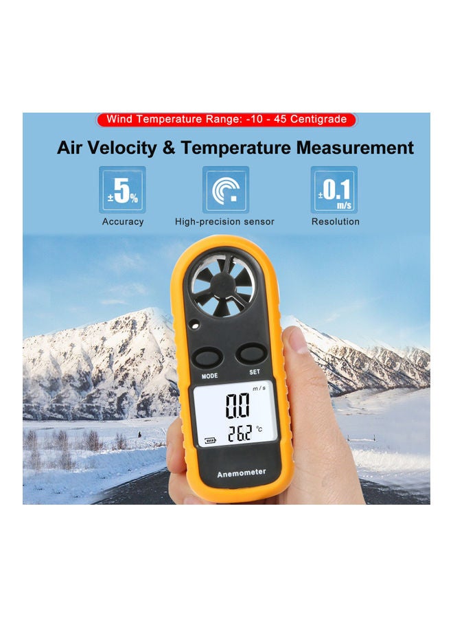 Generic - Handheld Wind Speed Meter Air Flow Thermometer With LCD Backlight Multicolour 18.00*4.80*15.00cm - Image 1