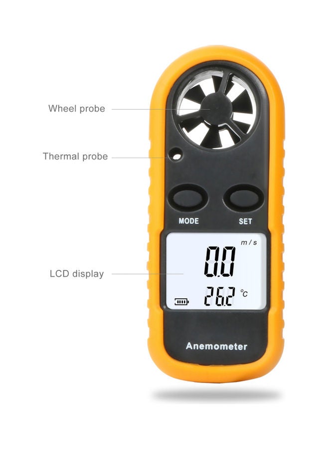 Generic - Handheld Wind Speed Meter Air Flow Thermometer With LCD Backlight Multicolour 18.00*4.80*15.00cm - Image 1