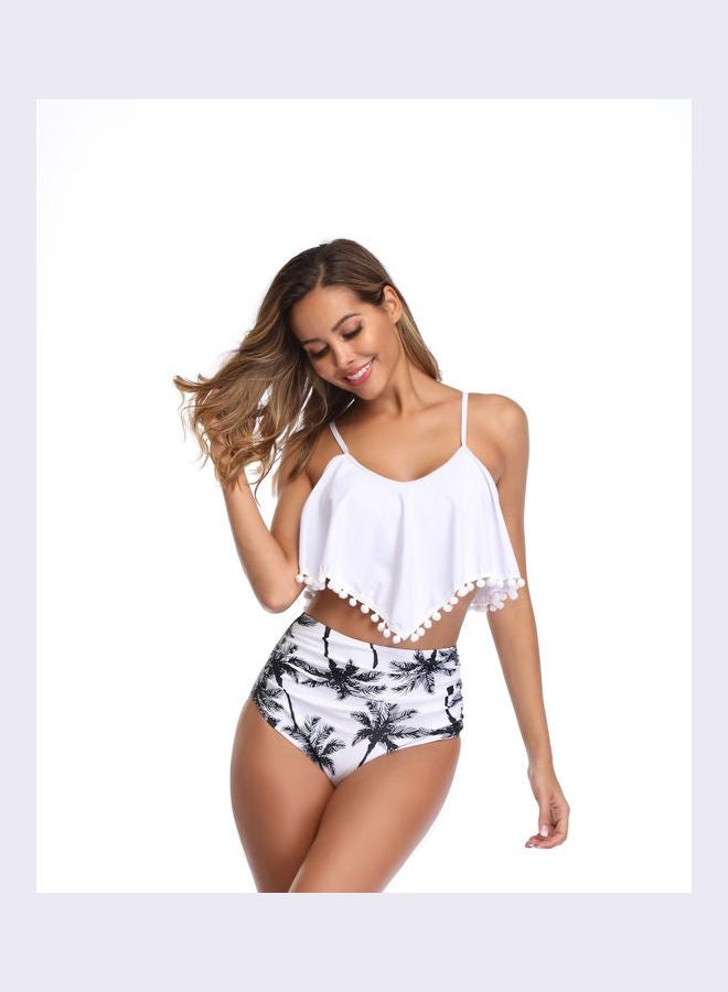 QiaoKai - 2-Piece Printed High Waist Flouncy Swimwear Set multicolour - Image 1