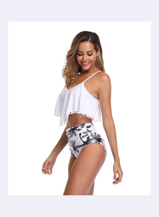 QiaoKai - 2-Piece Printed High Waist Flouncy Swimwear Set multicolour - Image 1