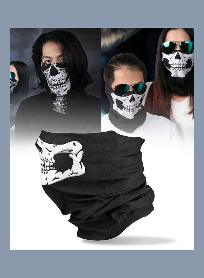 Skull Balaclava Traditional Face Protective Cover Mask Black/White - Image 1