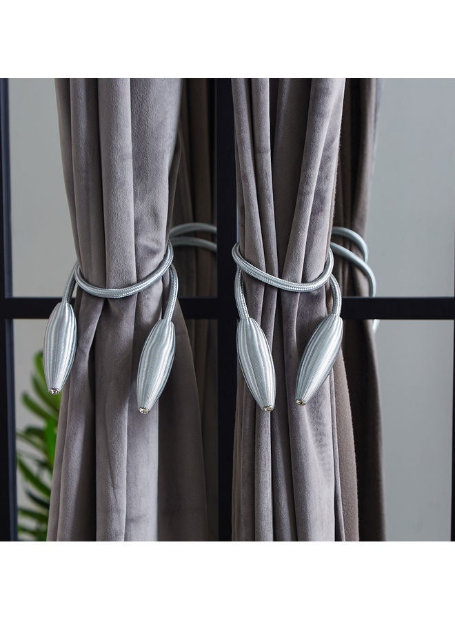 Home Box 2-Piece Dazzle Ava Curtain Tieback Set Silver 60cm - Image 1