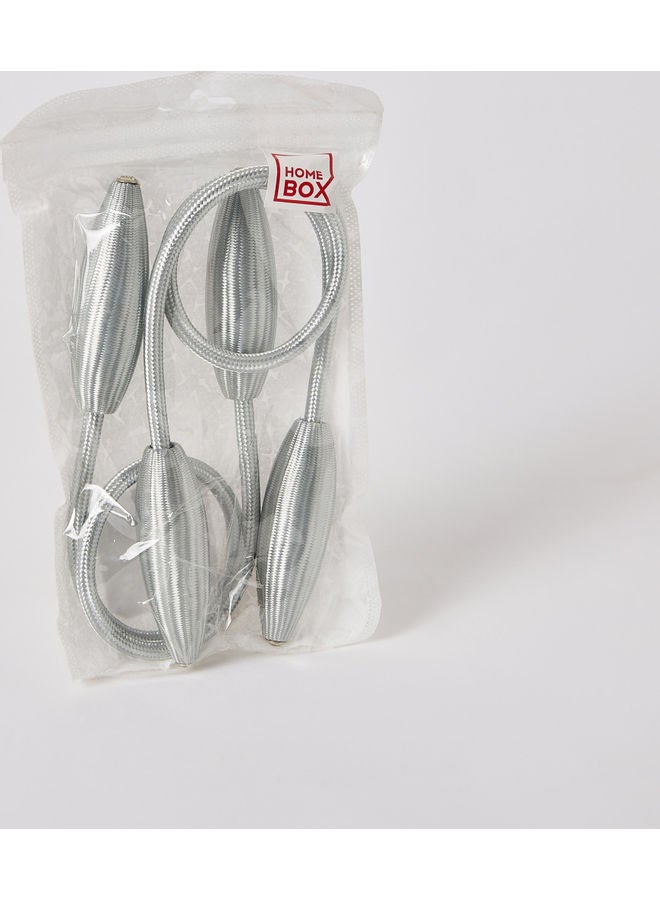Home Box 2-Piece Dazzle Ava Curtain Tieback Set Silver 60cm - Image 4