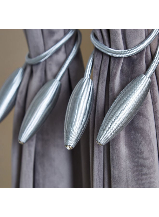 Home Box 2-Piece Dazzle Ava Curtain Tieback Set Silver 60cm - Image 2