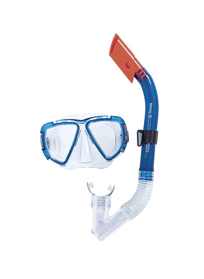 بست واي طقم أنبوب التنفس هايدرو للسباحة أزرق/أحمر/أبيض 41.5x6x18سم