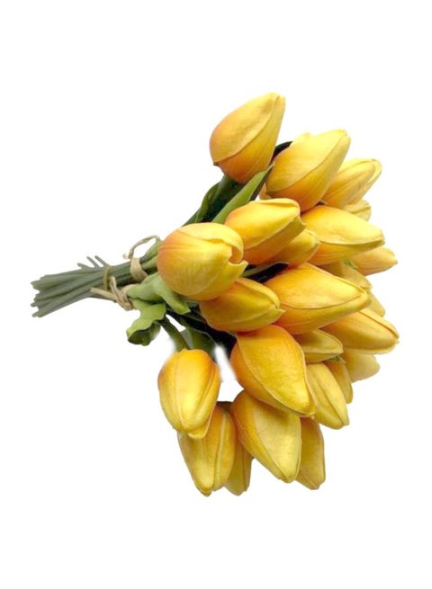 Latex Real Touch Artificial Flower Yellow/Green 38cm