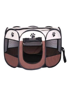 Beauenty Foldable Pet Playpen Kennel Brown/Beige/Black 36x24inch  - Image 1