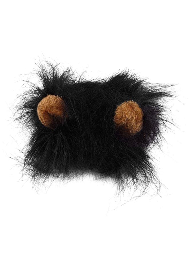 Lion Mane Wig Costume With Ears Black/Brown Myard