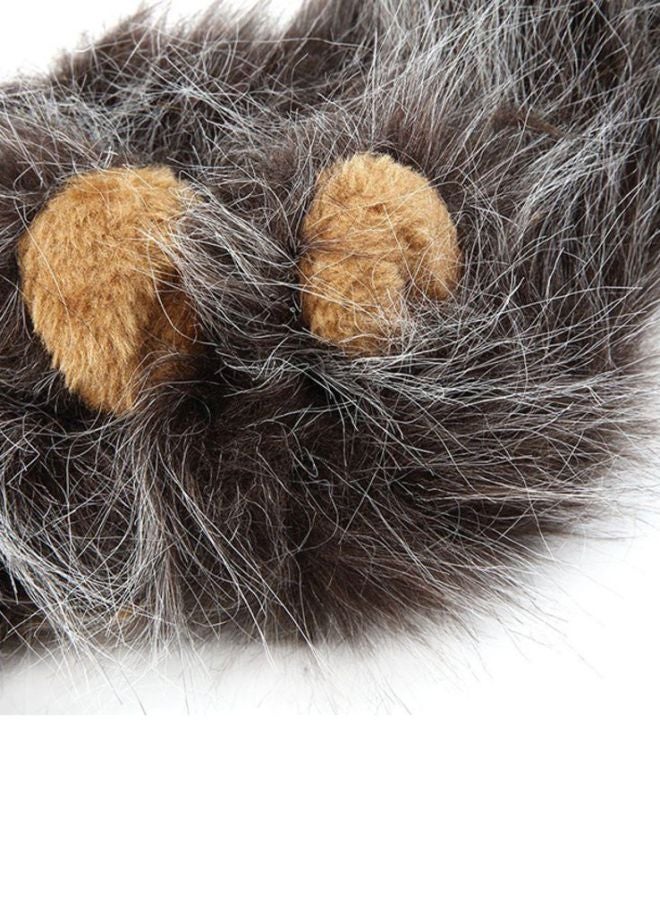 Lion Mane Wig Costume With Ears Black/Brown Myard