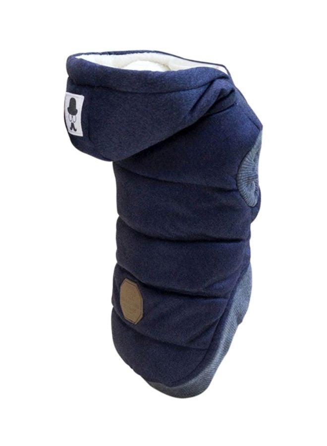 OUTAD Mustache Pattern 2-Legs Padded Coat With Hoodie Dark Blue XL 