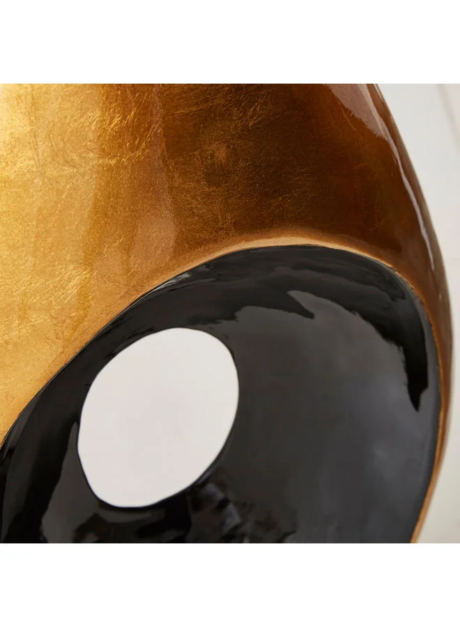 Home Box Sierra Bamboo Oval Cavity Vase Gold/Black 23x15cm