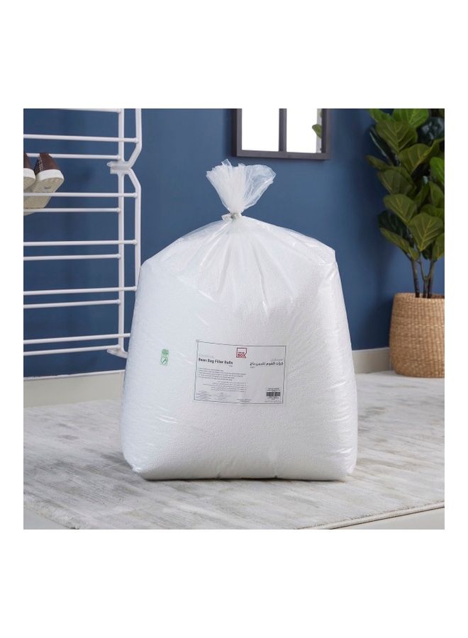 Home Box - Essential Polystyrene 1Kg Bean Bag Filler Balls White 51x44x39cm - Image 1
