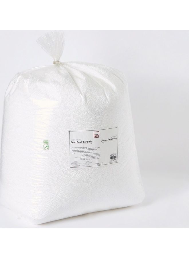 Home Box - Essential Polystyrene 1Kg Bean Bag Filler Balls White 51x44x39cm - Image 1