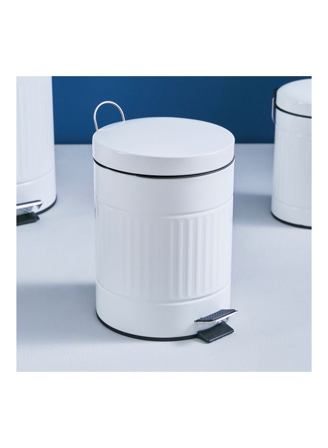 Home Box Country Metal Pedal Bin White 5Liters  - Image 1