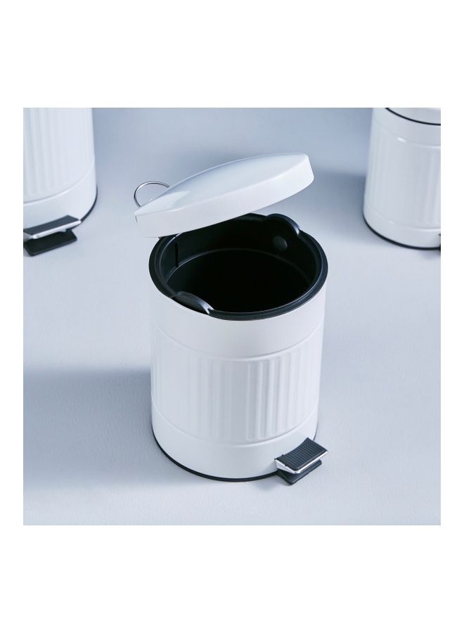 Home Box Country Metal Pedal Bin White 5Liters  - Image 2