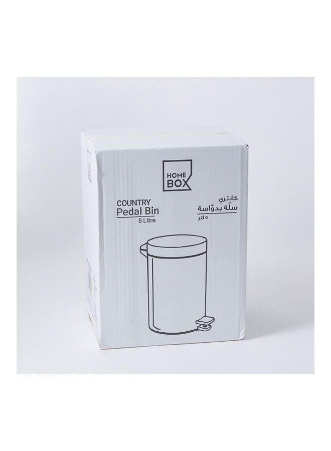 Home Box Country Metal Pedal Bin White 5Liters  - Image 4