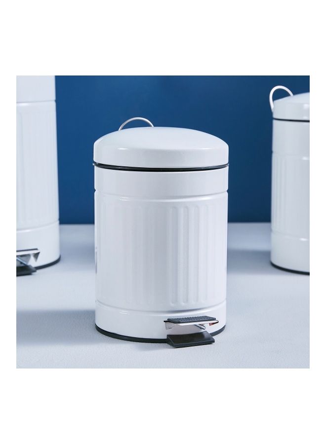 Home Box - Country Metal Pedal Bin White 3Liters - Image 1