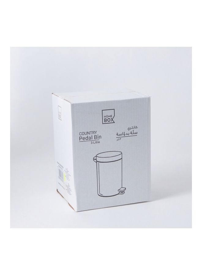 Home Box - Country Metal Pedal Bin White 3Liters - Image 1