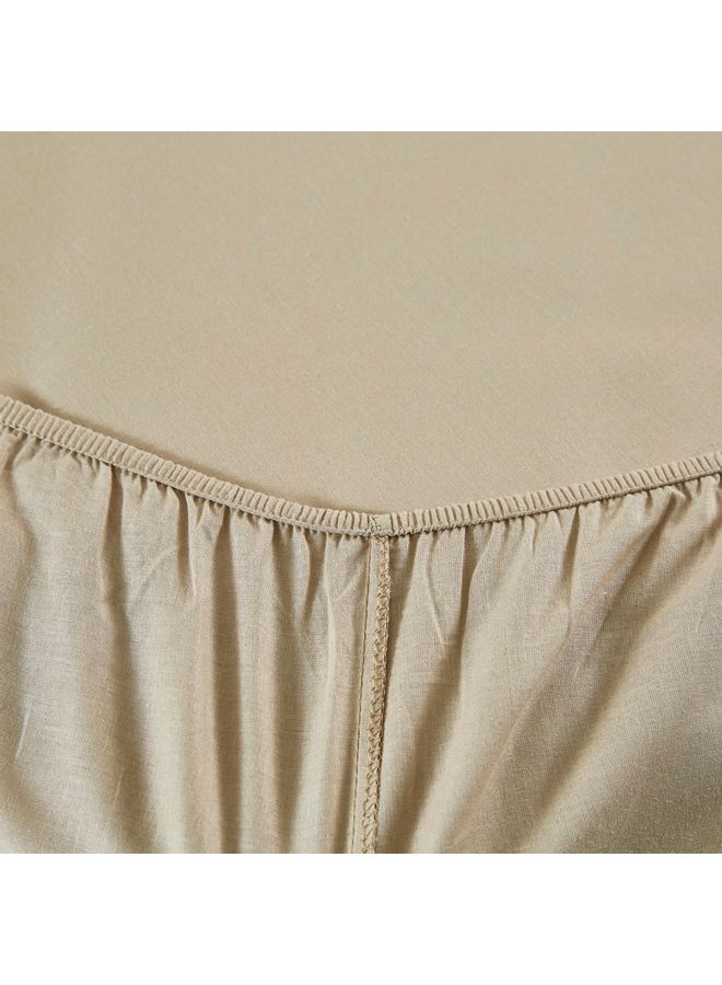 Wellington Twin Size Fitted Sheet Cotton Beige 120x200cm - v1611937724/N44063496A_4