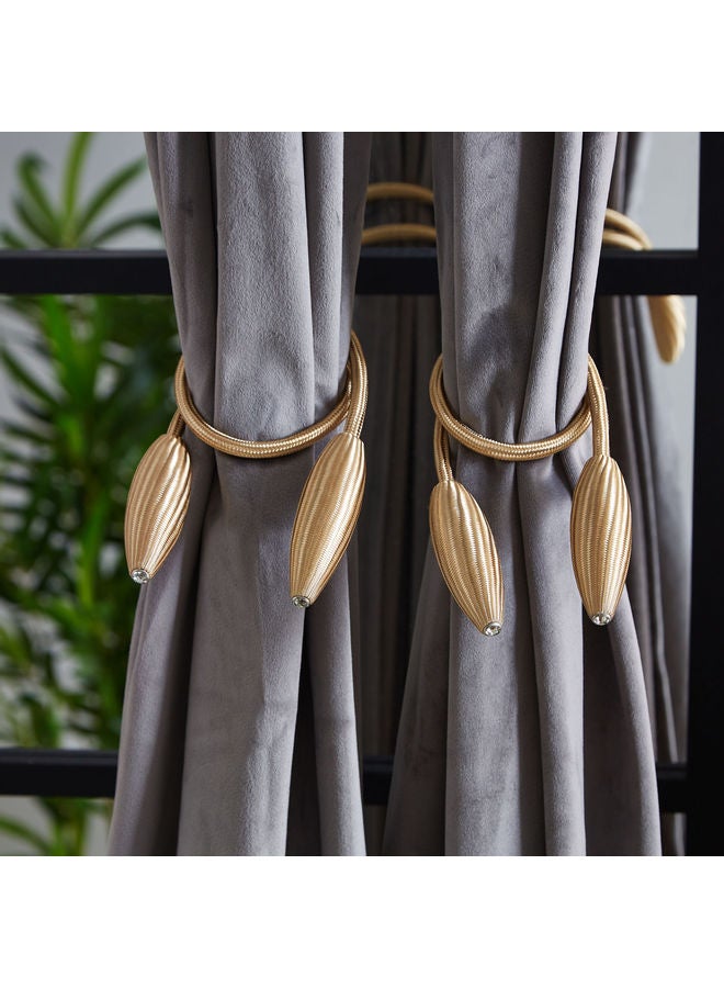 Home Box 2-Piece Dazzle Ava Curtain Tieback Set Gold 60cm - Image 1