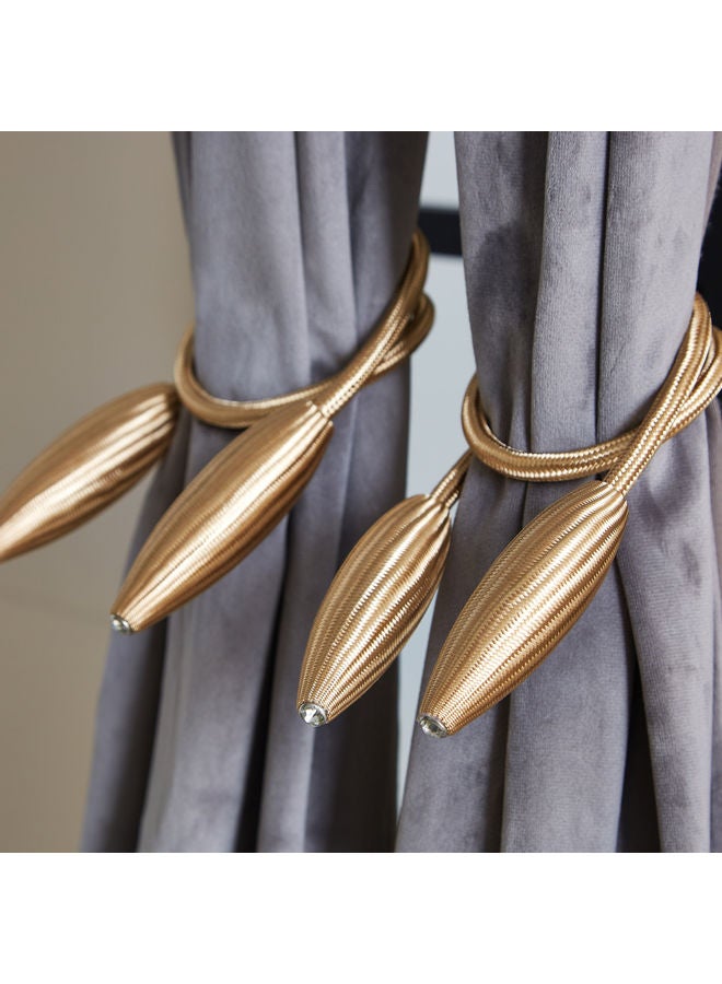 Home Box 2-Piece Dazzle Ava Curtain Tieback Set Gold 60cm - Image 2