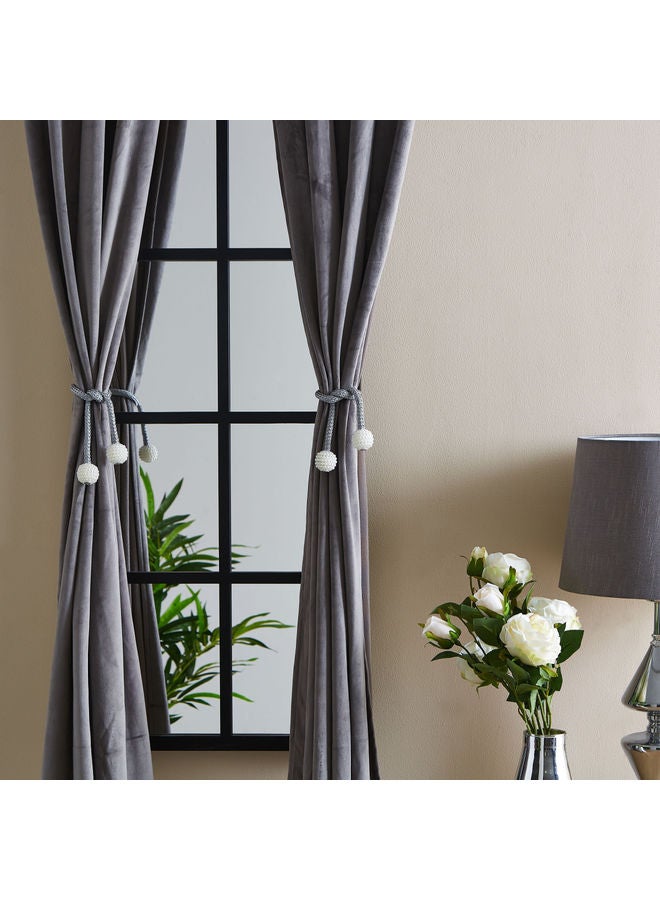 Home Box 2-Piece Dazzle Lenda Curtain Tieback Set Silver 60cm - Image 3