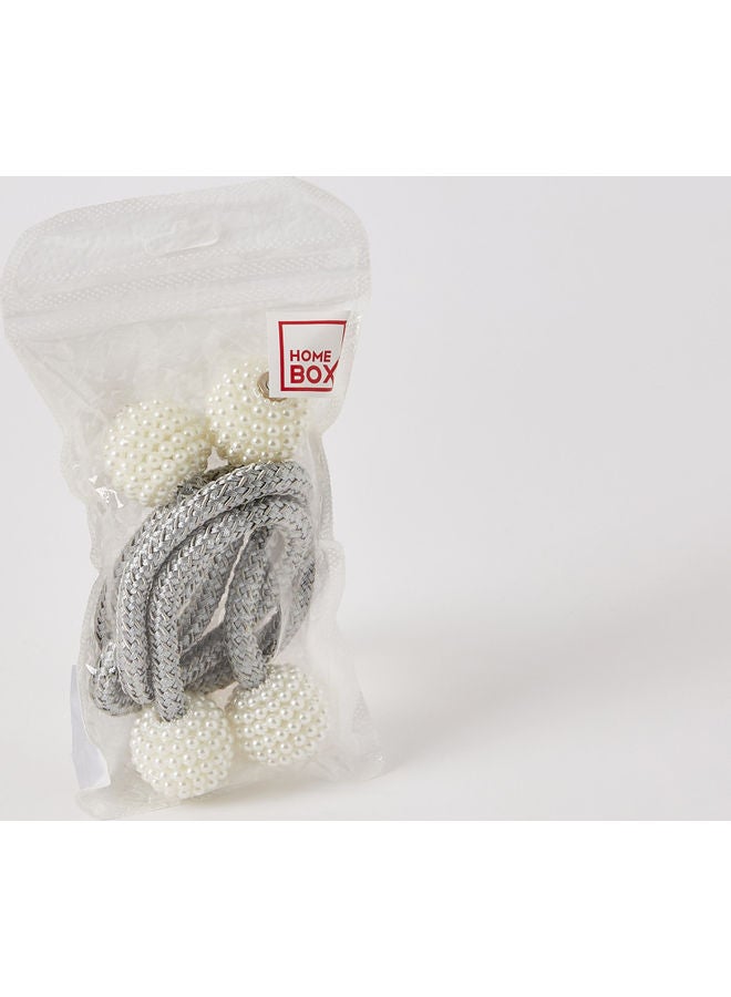 Home Box 2-Piece Dazzle Lenda Curtain Tieback Set Silver 60cm - Image 4