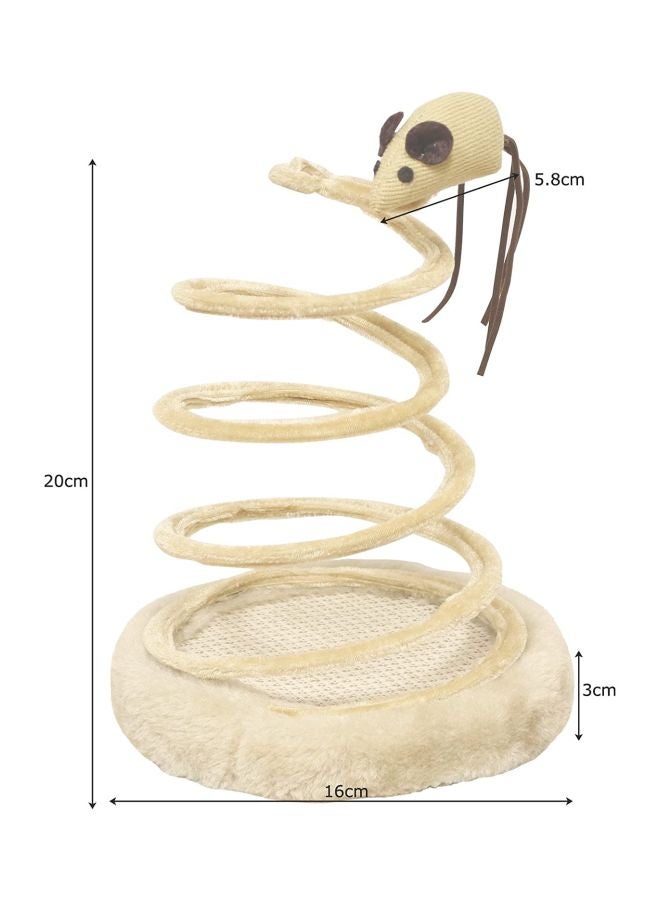 Beauenty Spiral Mouse Spring Toy Beige/Black 26x16cm - Image 4