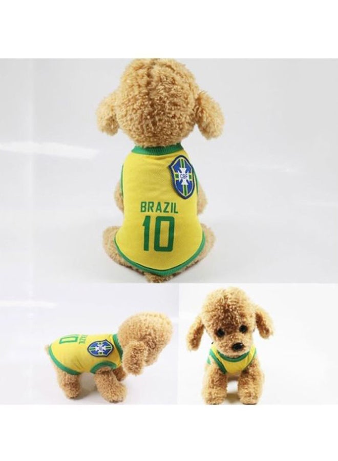 Beauenty Brazil Football Team Printed T-Shirt Yellow/Green/Blue 25cm  - Image 2