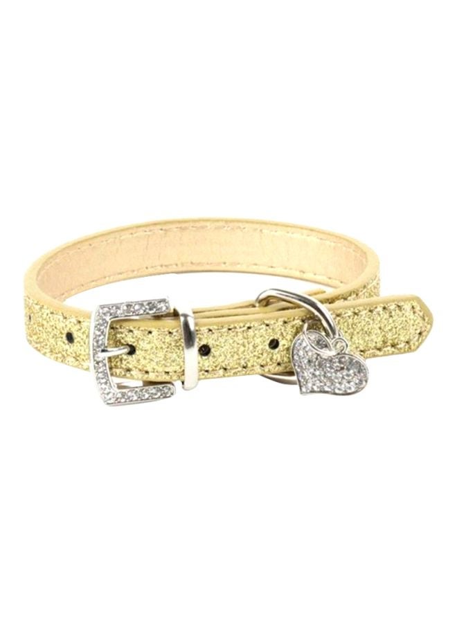 Bluelans Rhinestone Heart Pendant Puppy Choker Necklace Beige  - Image 1