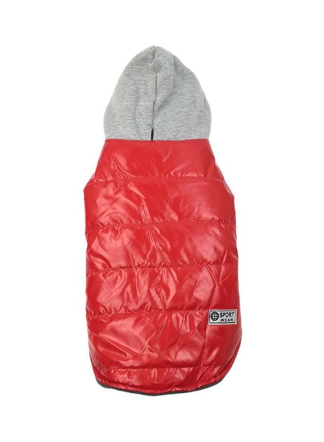 OUTAD Shine Thickening Winter Coat With Hoodie Red/Grey M - Image 2