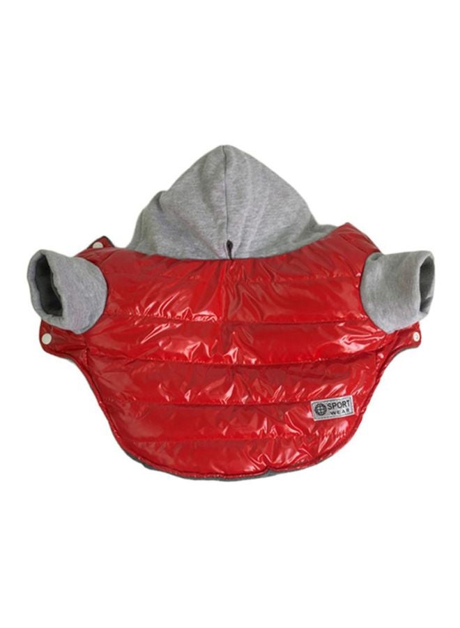 OUTAD Shine Thickening Winter Coat With Hoodie Red/Grey M - Image 3