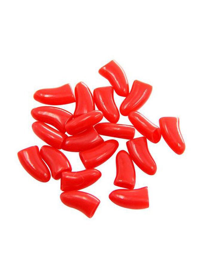 Bluelans 20-Piece Silicone Nail Cap Red Medium - Image 1