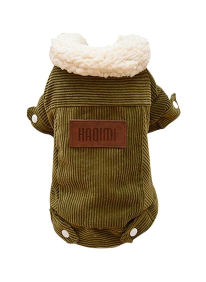 أوتاد معطف شتوي من الصوف زيتوني/أبيض XLياردة - Image 1